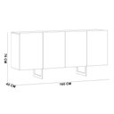 Ver imagem 3 de Aparador Buffet para Sala de Jantar 4 Portas 160cm Pés Industrial Benita N01 Preto - Lyam Decor