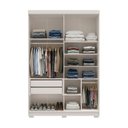 Ver imagem 6 de Guarda-Roupa Solteiro Bari 4 Portas 2 Gavetas 100% MDF Off White/Nevaska