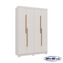 Ver imagem 5 de Guarda-Roupa Solteiro Bari 4 Portas 2 Gavetas 100% MDF Off White/Nevaska