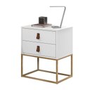 Ver imagem 3 de Conjunto 2 Mesa de Cabeceira Estilo Industrial com Puxadores de Couro
