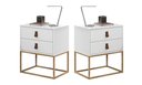 Ver imagem 2 de Conjunto 2 Mesa de Cabeceira Estilo Industrial com Puxadores de Couro