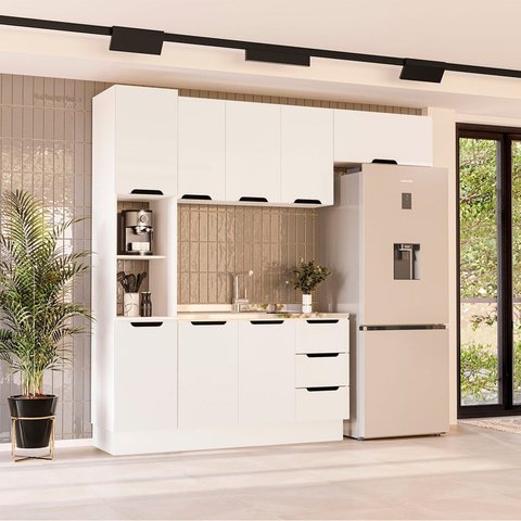 Cozinha Completa 4 Peças 224,5cm x 240cm Meena Branco