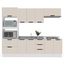 Ver imagem 2 de Cozinha 5 Peças Balcão 3 Gavetas 4 Portas Aéreo Basculante Torre Quente sem Tampo Meena Bege/Branco/Creme