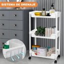 Ver imagem 3 de Carrinho Auxiliar Organizador Multiuso Cozinha Fruteira Manicure Brinquedos 3 Cesto Prateleira Lavan