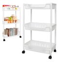 Ver imagem 1 de Carrinho Auxiliar Organizador Multiuso Cozinha Fruteira Manicure Brinquedos 3 Cesto Prateleira Lavan