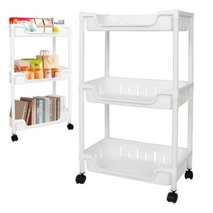 Carrinho Auxiliar Organizador Multiuso Cozinha Fruteira Manicure Brinquedos 3 Cesto Prateleira Lavan