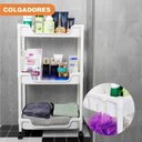 Ver imagem 4 de Carrinho Auxiliar Organizador Multiuso Cozinha Fruteira Manicure Brinquedos 3 Cesto Prateleira Lavan
