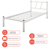 Cama Solteiro Bruna 100% Aço Ferro Industrial Resistente - 4