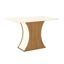 Ver imagem 2 de Mesa de Jantar Selena Tampo com Vidro 120x80 Nature/off White e 4 Cadeiras Facina Nature/marrom Amên