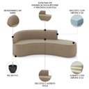 Ver imagem 3 de Sofá 4 Lugares para Sala 220cm Orgânico Wendi Suede Marrom Rt I01 - Mpozenato