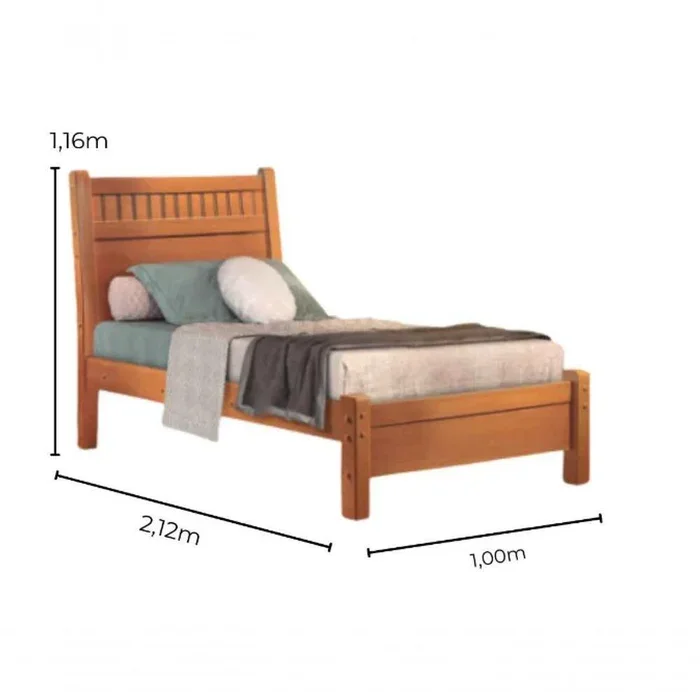 Cama Solteiro 185 100% Mdf:cinamomo - 2