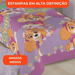 Jogo de Cama Infantil Lepper Patrulha Canina Menina Solteiro 3 Peças Microfibra Lilás - 5