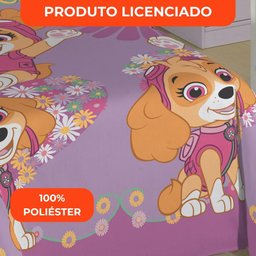 Jogo de Cama Infantil Lepper Patrulha Canina Menina Solteiro 3 Peças Microfibra Lilás - 7
