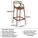 Ver imagem 6 de Kit 4 Banquetas Allegra com Encosto Design Cozinha/bancada - Marrom