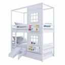 Ver imagem 2 de Treliche Casinha Reta com 02 Janelas e Escorregador Madeira Maciça Branco Housin