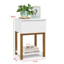 Ver imagem 4 de Mesa de Cabeceira Multifuncional Allure 100% MDF com Gaveta e Prateleira:Branco