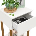Ver imagem 3 de Mesa de Cabeceira Multifuncional Allure 100% MDF com Gaveta e Prateleira:Branco