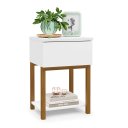 Ver imagem 1 de Mesa de Cabeceira Multifuncional Allure 100% MDF com Gaveta e Prateleira:Branco