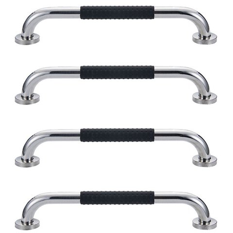Barra de Apoio Inox 40cm Suporte Antiderrapante Idoso Kit 4 Unidades Banheiro Box Criança Gestante C