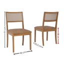 Ver imagem 3 de Kit 2 Cadeiras Estofadas Madeira Tauari 22192 Corino Kaki Natuem
