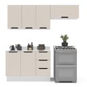 Ver imagem 2 de Cozinha Completa 3 Peças 224,5cm x 200cm Meena Bege/Branco/Creme