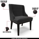 Ver imagem 4 de Kit 4 Cadeiras Decorativas Sala de Jantar Base Fixa de Madeira Firenze Veludo Preto G19 - Gran Belo