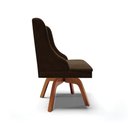 Ver imagem 5 de Cadeira Suede Marrom Giratória De Madeira