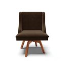 Ver imagem 6 de Cadeira Suede Marrom Giratória De Madeira