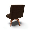 Ver imagem 4 de Cadeira Suede Marrom Giratória De Madeira