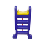 Brinquedoteca Escorregador Médio 3 Degraus Infantil Cor Amarelo com Azul para Escolas e Creches - 3