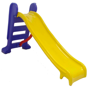 Brinquedoteca Escorregador Médio 3 Degraus Infantil Cor Amarelo com Azul para Escolas e Creches