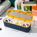 Ver imagem 2 de Dispenser Porta Temperos 4 Divisorias com Colher Medidora Azul Re269 Snel Home