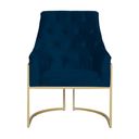 Ver imagem 2 de Poltona Vick Suede Azul Marinho Base Metálica Dourada - Vallisa Decor
