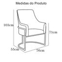 Ver imagem 4 de Poltona Vick Suede Azul Marinho Base Metálica Dourada - Vallisa Decor