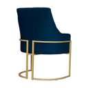Ver imagem 3 de Poltona Vick Suede Azul Marinho Base Metálica Dourada - Vallisa Decor
