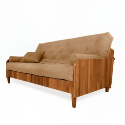 Sofá Cama Paris Ii Ripado Acquablock Madeira Maciça Natural - Fendi - 1