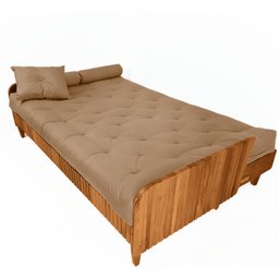 Sofá Cama Paris Ii Ripado Acquablock Madeira Maciça Natural - Fendi - 2