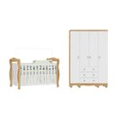 Ver imagem 3 de Quarto de Bebê com Guarda-Roupa 4 Portas e Berço Minicama 100% MDF Nina Espresso Móveis Branco/Brilho/Amêndoa