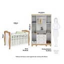 Ver imagem 4 de Quarto de Bebê com Guarda-Roupa 4 Portas e Berço Minicama 100% MDF Nina Espresso Móveis Branco/Brilho/Amêndoa