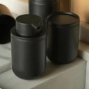 Ver imagem 3 de Porta Algodão Bold Pote Organizador de Cotonete 7,8cm Preto Plástico Banheiro Penteadeira ou