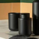 Ver imagem 5 de Porta Algodão Bold Pote Organizador de Cotonete 7,8cm Preto Plástico Banheiro Penteadeira ou