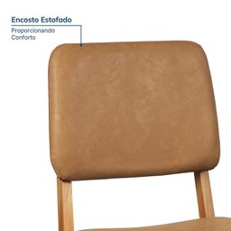 Kit 2 Cadeiras Madeira Maciça Estofada Miriti CabeCasa MadeiraMadeira - 4