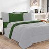 Edredom Malha 100% Algodão Gran Moratta 1 Peça Casal - Cinza-verde Bandeira - 1