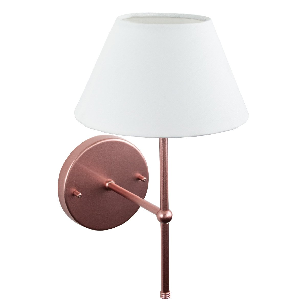 Arandela de Parede Luminaria Clássica Bivolt C/ Cúpula Soquete Nacional E27 - Rose Gold com Branco - 6