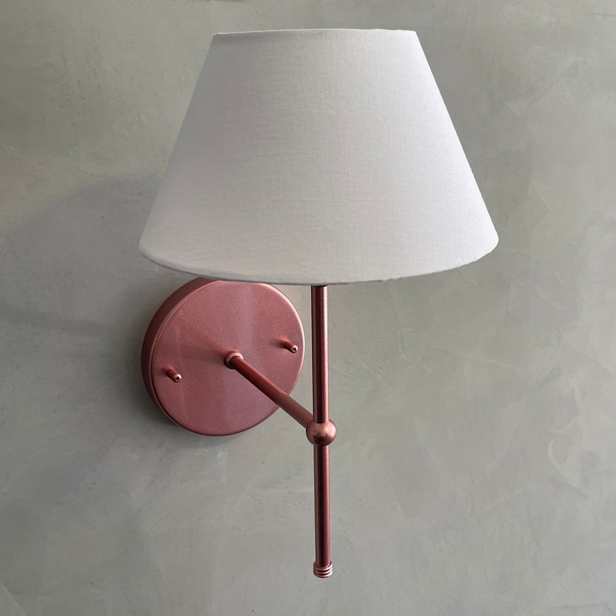 Arandela de Parede Luminaria Clássica Bivolt C/ Cúpula Soquete Nacional E27 - Rose Gold com Branco - 4