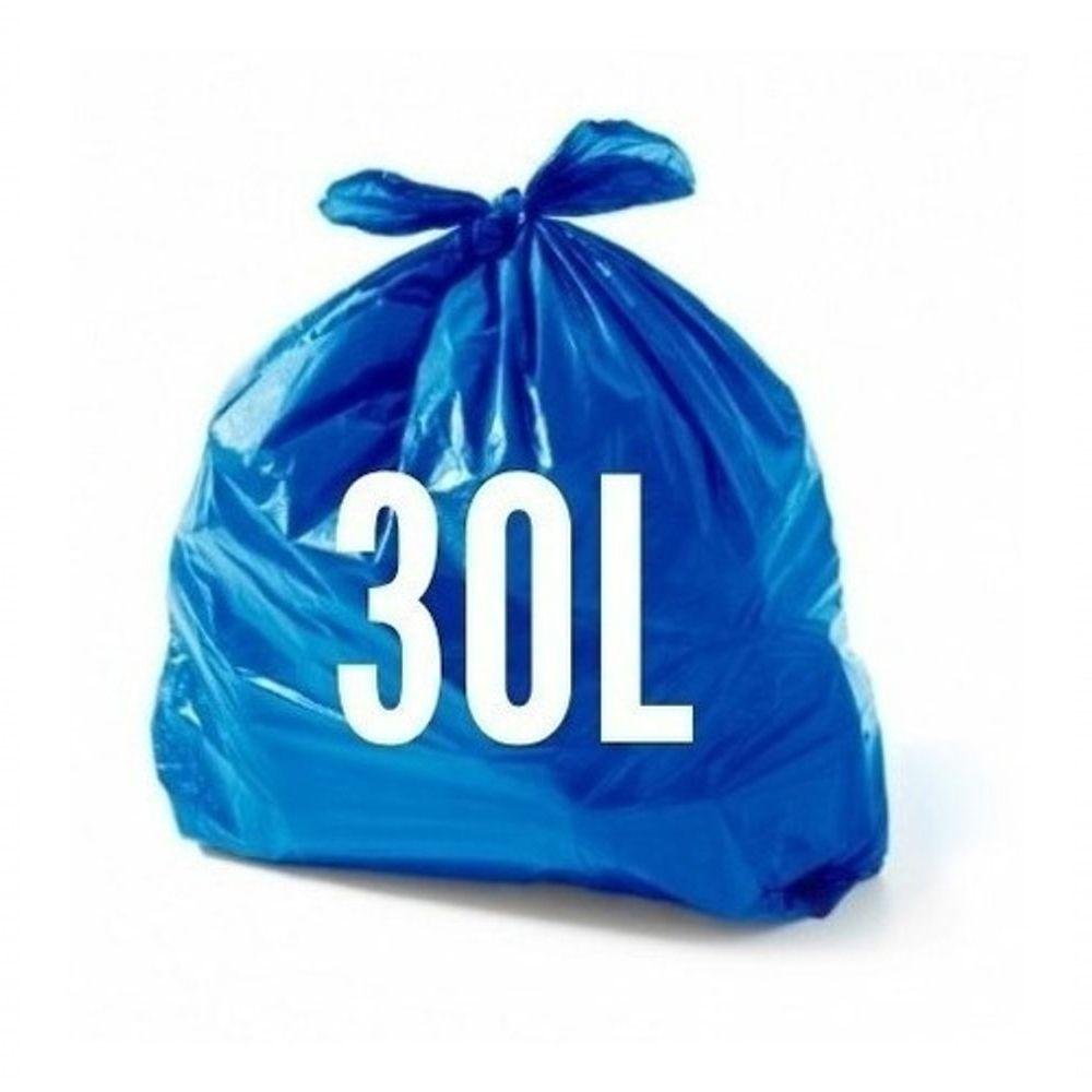 Saco para Lixo 30 Litros Azul - com 100 Unidades