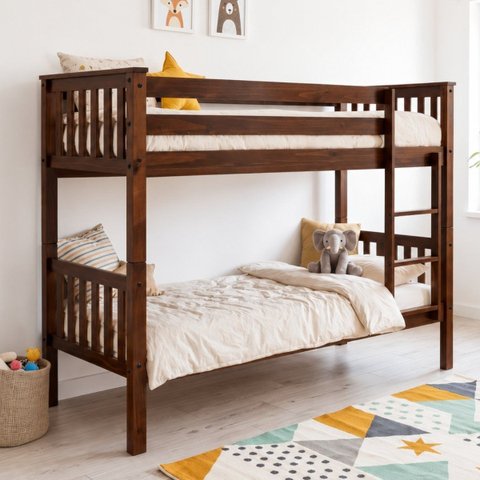 Beliche Solteiro 100% Madeira Maciça Pinus Infantil Adulto:Walnut