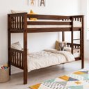 Ver imagem 1 de Beliche Solteiro 100% Madeira Maciça Pinus Infantil Adulto:Walnut