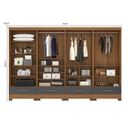 Ver imagem 7 de Quarto Modulado 100% MDF 4 Peças 8 Portas 4 Gavetas com Espelhos Smart Plus Bege/Cinamomo/Chumbo
