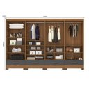 Ver imagem 7 de Quarto Modulado 100% MDF 4 Peças 8 Portas 4 Gavetas com Espelhos Smart Plus Bege/Cinamomo/Chumbo
